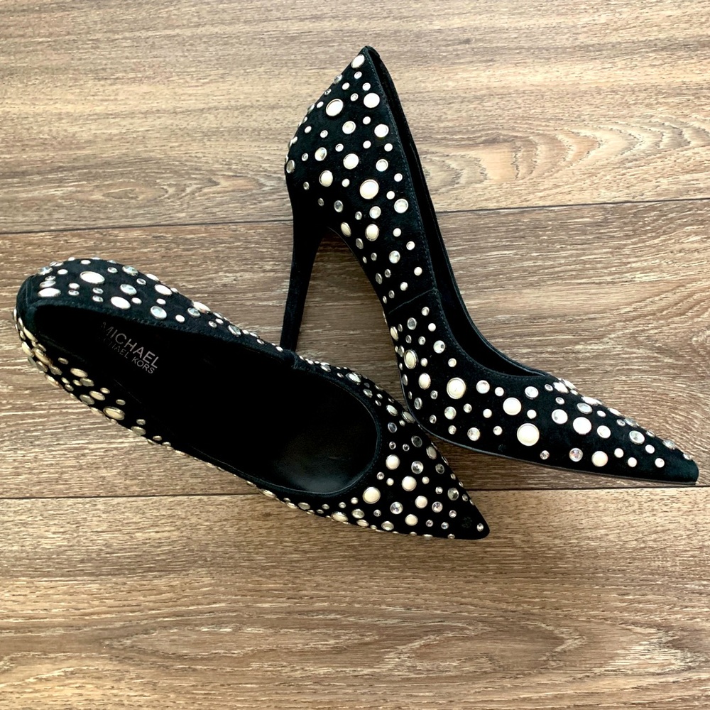 Micheal Kors black embellished stilettos size 10